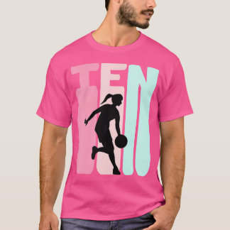 T-shirt 10E Anniversaire Retro Joueur De Basketball 10 Ans