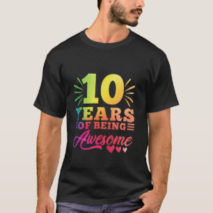 T-shirt 10e anniversaire Tie Dye 10 ans 10 ans fille année