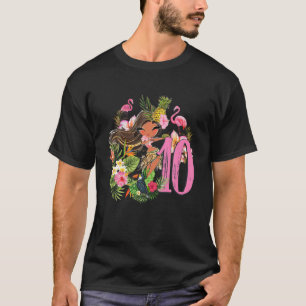 T-shirt 10E Anniversaire Tiki Party Summer Hula Hawaiian L