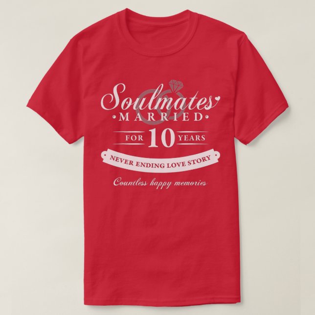 T-shirt 10ème anniversaire de Mariage - 10 ans de mariage  (Design devant)