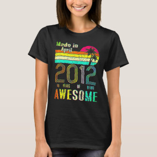 T-shirt 10ème Anniversaire Fabriqué En Avril 2012 10 Anniv