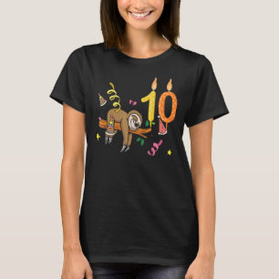 T-shirt 10ème anniversaire Sloth Lazy Sloths Animal Graphi