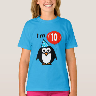 T-shirt 10ème pingouin de la chemise   d'anniversaire