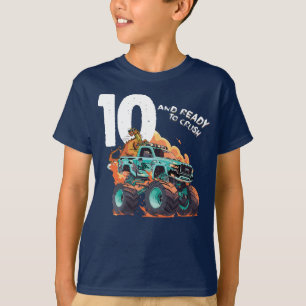 T-shirt 10th Birthday Boys, 10 and Ready to Crush Monster