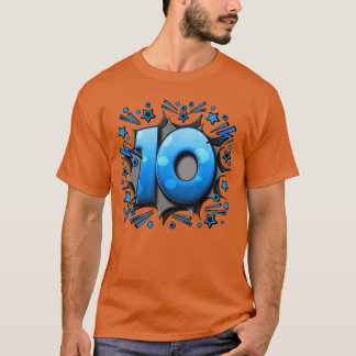 T-shirt 10th Birthday Comic Style 10 Year Old 10th Birthda
