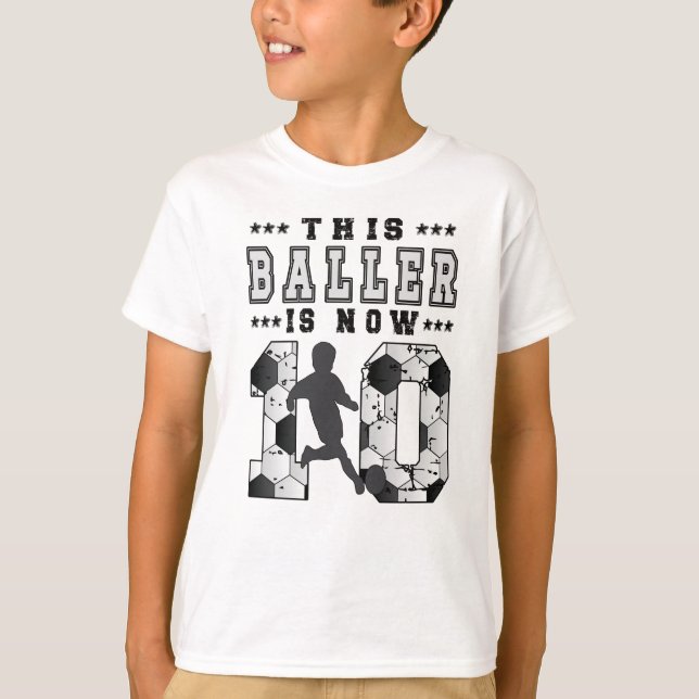 T-shirt 10th Birthday Gift Soccer Player 10 Year Old Boy (Devant)