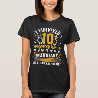 T-shirt 10th Wedding Anniversary, 10 Years Married