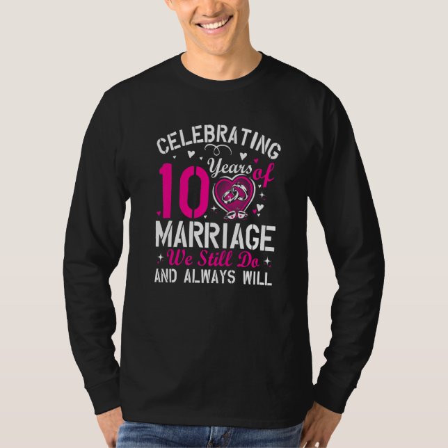 T-shirt 10th Wedding Anniversary Matching Couple Men Women (Devant)