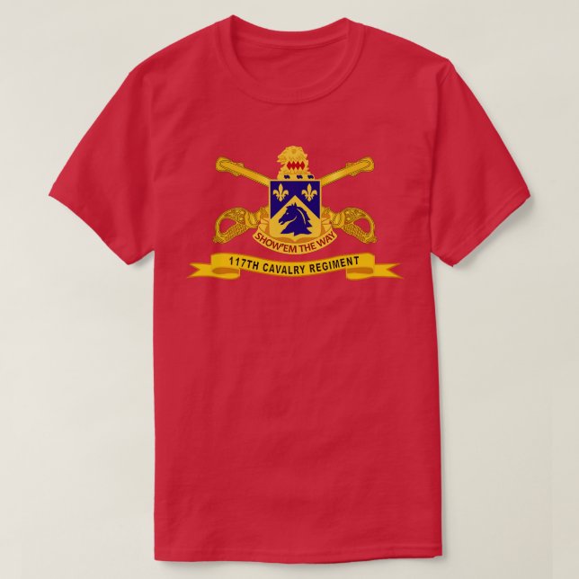 T-shirt 117e régiment de cavalerie avec Br Ribbon (Design devant)