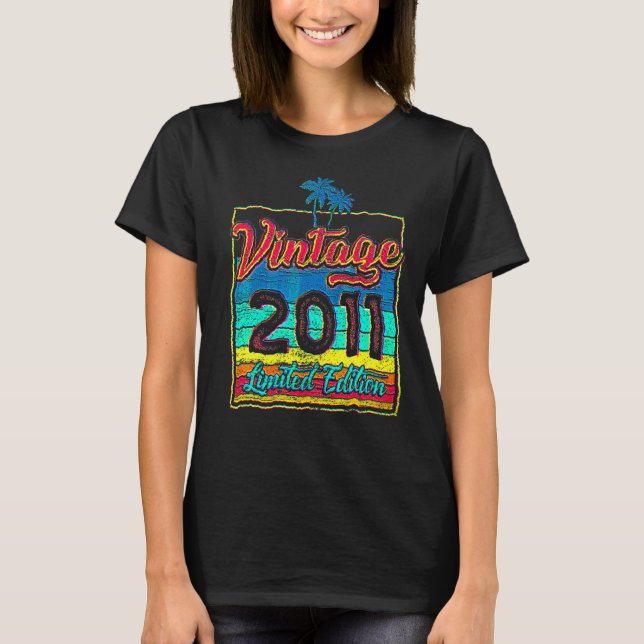 T-shirt 11 Anniversaire Vintage 2011 (Devant)