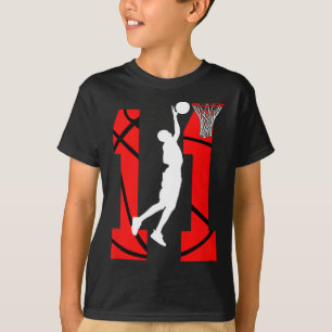 T-shirt 11 ans 11e anniversaire Boy Basketball amateurs