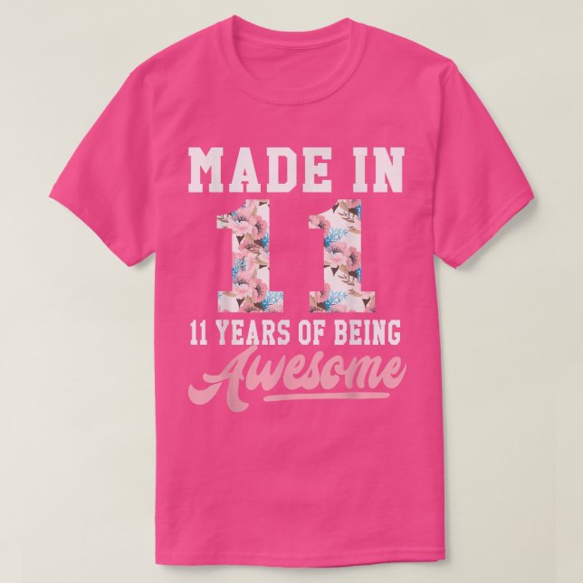 T-shirt 11 ans 11e anniversaire Cadeau adolescentes Filles (Design devant)