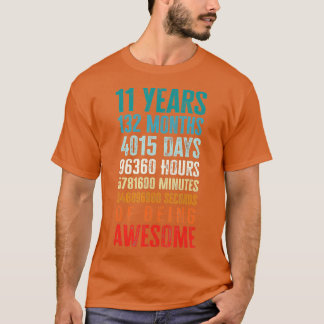 T-shirt 11 Ans 132 Mois D'Être Impressionnant 11e Annivers