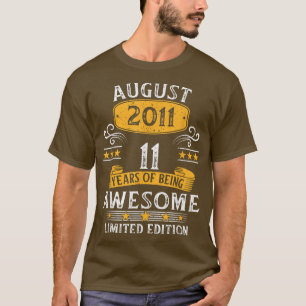 T-shirt 11 Ans Awesome Depuis Août 2011 11 Ans
