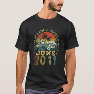 T-shirt 11 Ans Awesome depuis Juin 2011 50e Anniversaire