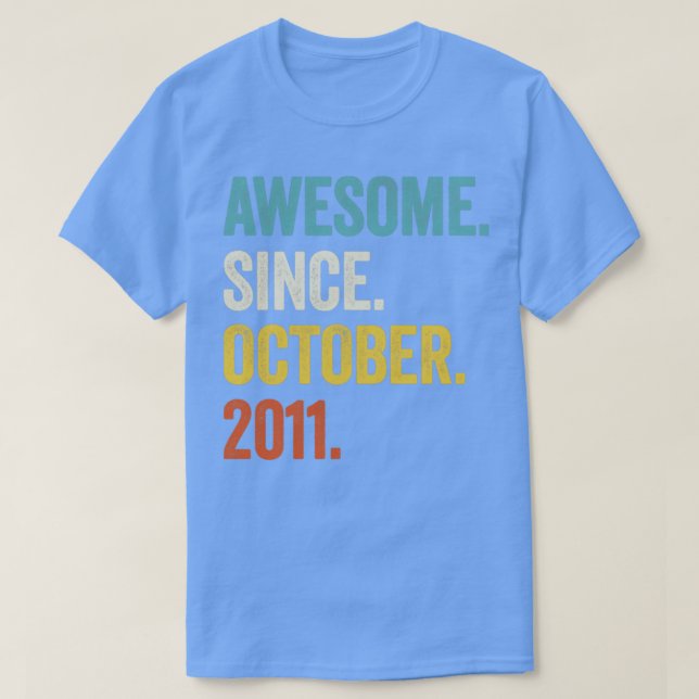 T-shirt 11 Ans Awesome Depuis Octobre 2011 11e Naissance (Design devant)
