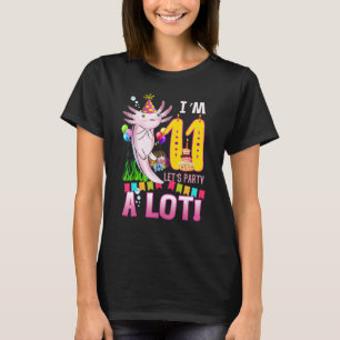 T-shirt 11 Ans Axolotl 11e Anniversaire Fête Garçons Fille