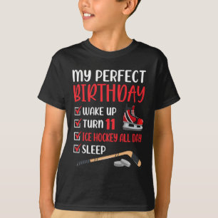 T-shirt 11 ans de hockey sur glace Anniversaire de fête 11