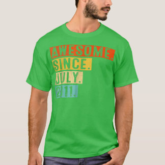 T-shirt 11 Ans Funny Awesome Depuis Juillet 2011 11th Bi