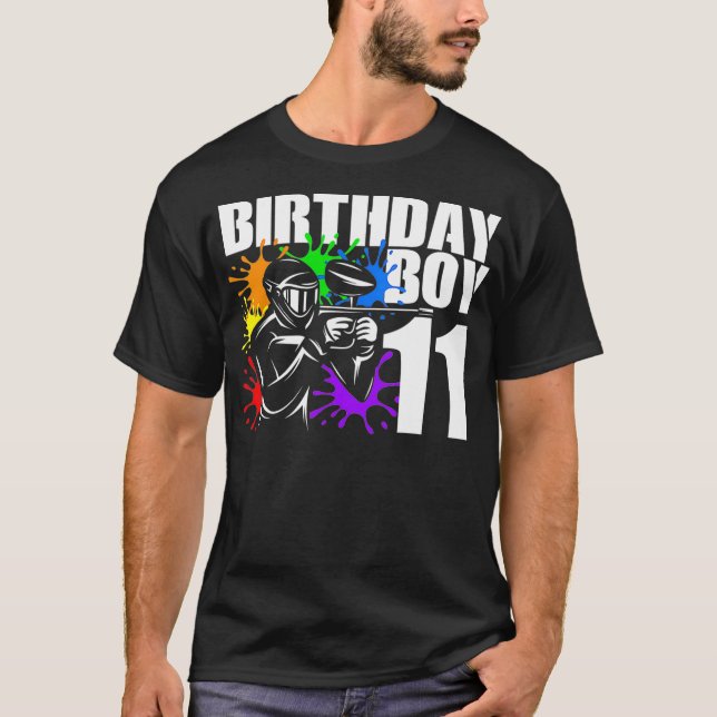T-shirt 11 Year Old Paintball Birthday Party Boys (Devant)