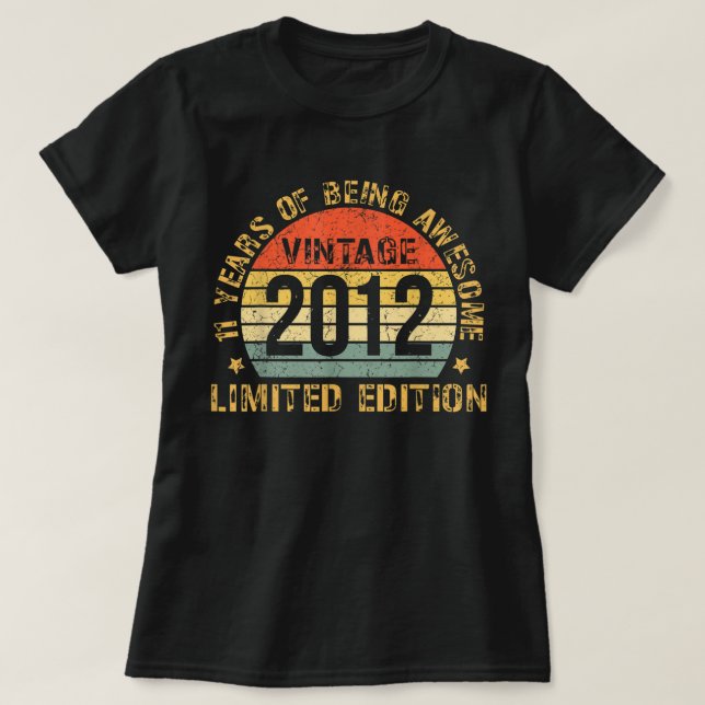 T-shirt 11ans Fils Anniversaire Fils Garçon Drôle 2012 11è (Design devant)