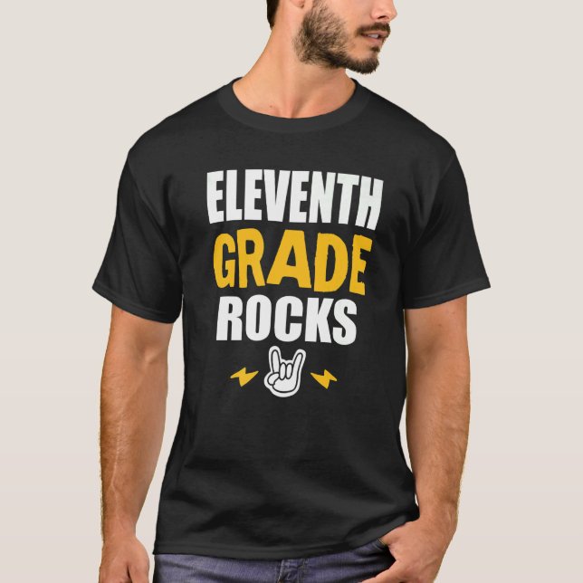 T-shirt 11e Année Rocks Retour À L'École Musique Professeu (Devant)