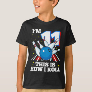 T-shirt 11e Anniversaire Bowling I'm 11 Voici comment je r