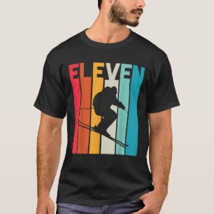 T-shirt 11e anniversaire Boy Retro Ski Lover Skier 11 ans 
