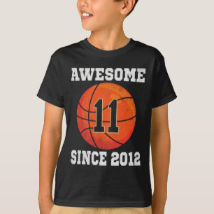T-shirt 11e anniversaire Bysketbyll Lover 11 ans Vieux Vin