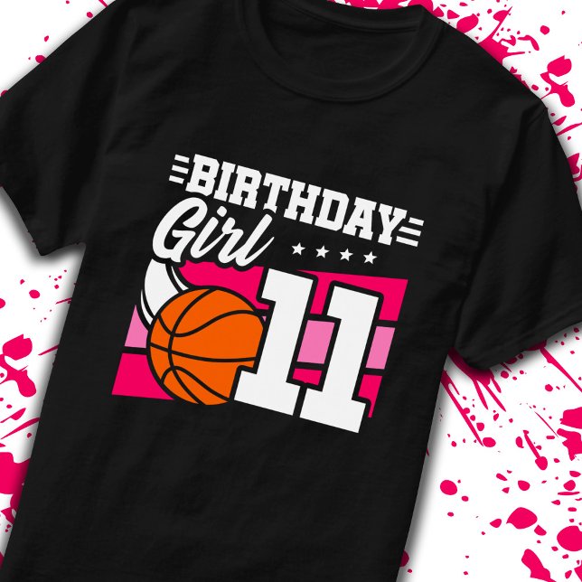 T-shirt 11e anniversaire de basket-ball Anniversaire 11 an (Créateur téléchargé)