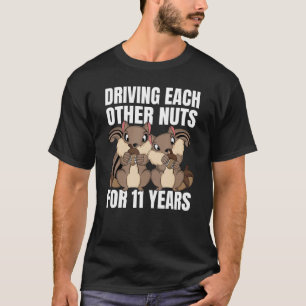 T-shirt 11e anniversaire de Mariage se conduisant mutuelle