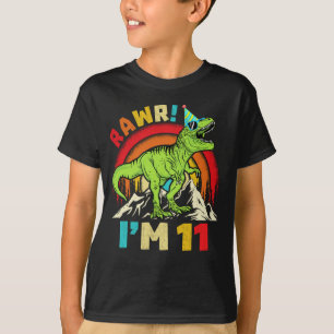 T-shirt 11e anniversaire Dinosaur T Rex Rawr J'ai 11 ans p