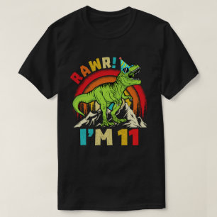 T-shirt 11e anniversaire Dinosaur T Rex Rawr J'ai 11 ans p