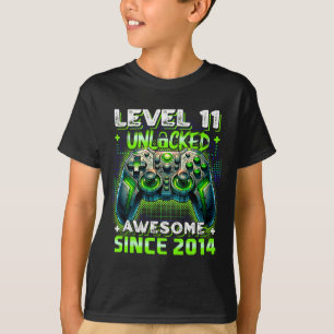 T-shirt 11e anniversaire Garçon niveau 11 Jeu 11 ans Jeu v