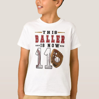 T-shirt 11e anniversaire Gift Joueur de baseball 11 ans Ga