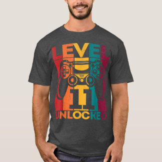 T-shirt 11e Anniversaire Joueur niveau 11 Déverrouillé Jeu