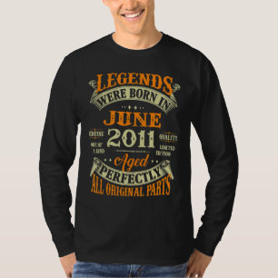 T-shirt 11e Anniversaire Légendes Né En Juin 2011 11 Ans