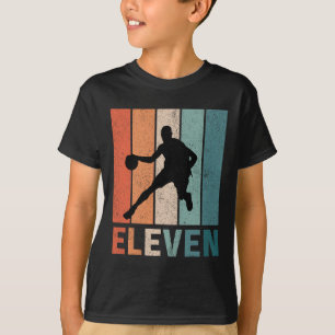 T-shirt 11e anniversaire Retro Bysketbyll Lovers Boys Kids