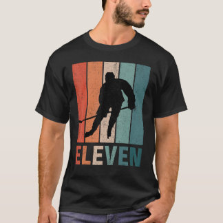 T-shirt 11e anniversaire Retro Hockey sur glace 11 ans