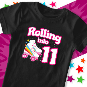 T-Shirt 11e anniversaire Roller Patinage 11 ans