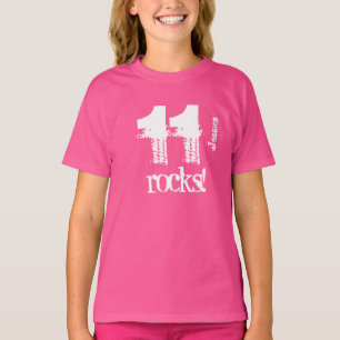 T-shirt 11e cadeau d'anniversaire pour 11 ans Ancien nom p