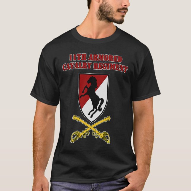 T-shirt 11e Régiment de cavalerie blindée pour les vétéran (Devant)