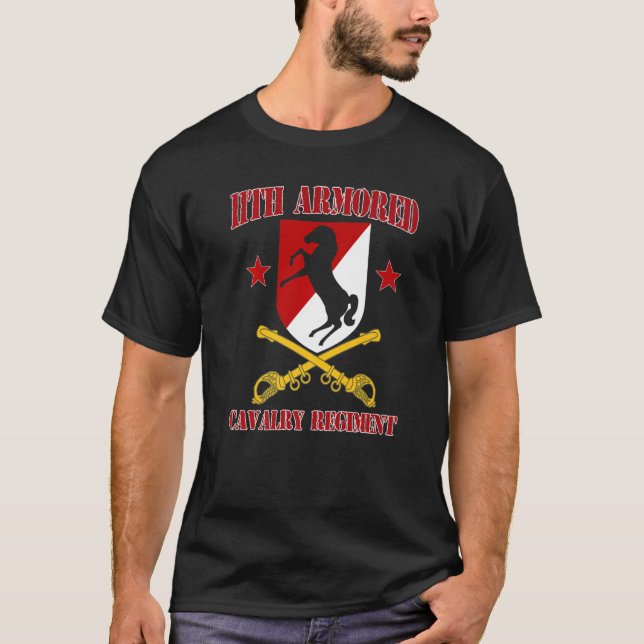 T-shirt 11e Régiment de cavalerie blindée pour les vétéran (Devant)