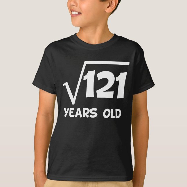 T-shirt 11ème Racine carrée d'anniversaire de 121 (Devant)