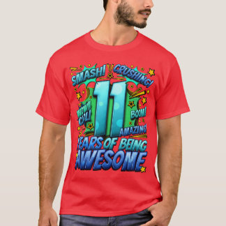 T-shirt 11th Birthday Comic Style Awesome Since 2012 11 Ye