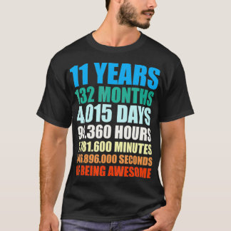 T-shirt 11th Birthday Gift Boy 11 Years Being Awesome 