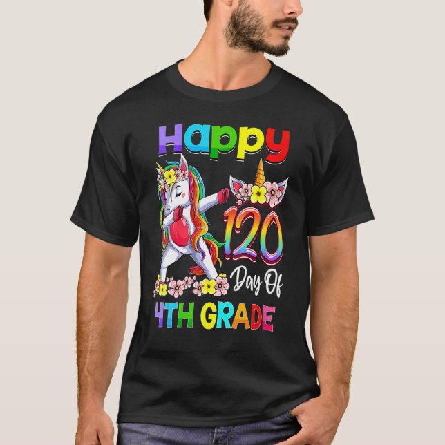 T-shirt 120 Jours De 4e Année - 120e Jour D'école Dabbin (Devant)