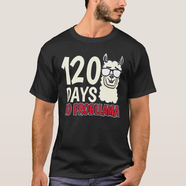 T-shirt 120 jours d'école Enseignant de première année (Devant)