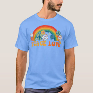 T-shirt 120peace Signal Amour 22s les années 70 Tie Dye Hi