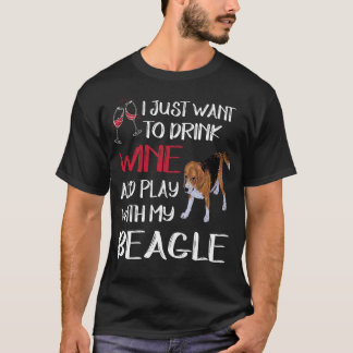 T-shirt 122 Bois du vin et joue avec mon beagle